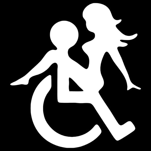 Car Sticker Handicap Sign Wheelchair Symbol – Funny Auto Window & Bumper Decal for Humor & Attention