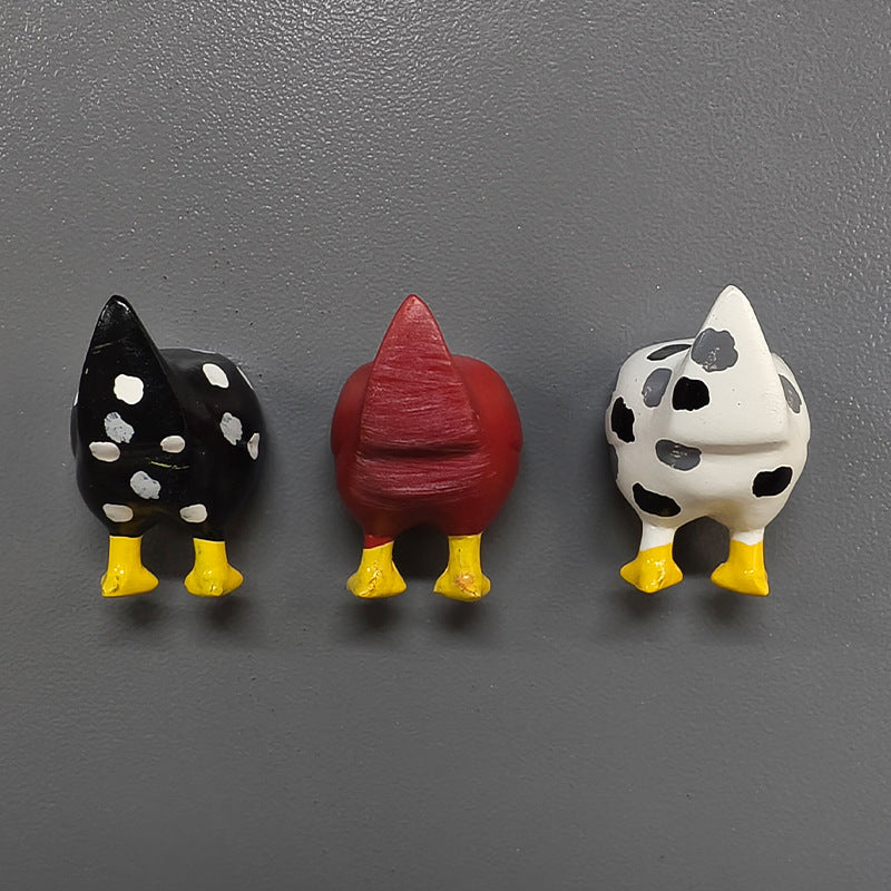 Cartoon Chicken Butt Magnetic Fridge Sticker｜3D Creative Home Decor｜Cute Kitchen Memo Magnet