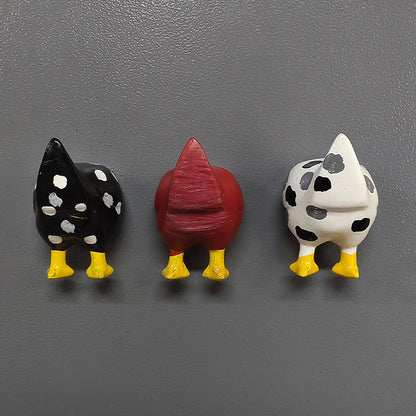 Cartoon Chicken Butt Magnetic Fridge Sticker｜3D Creative Home Decor｜Cute Kitchen Memo Magnet