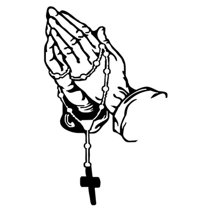 Laser Car Sticker Prayer Rosary Waterproof Reflective Motorcycle Window Decal Spiritual Protection