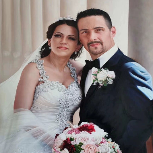 Custom Oil Painting – Realistic Portraits (Wedding, Pet, Landscape) – High‑Fidelity + Personalized – 100% hand-painted by senior artists