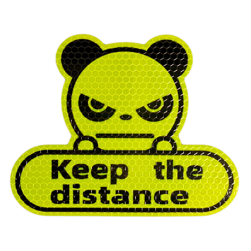 Reflective Panda Car Sticker | Keep Distance Sign | Cute Cartoon Auto Decal | Safety Reminder