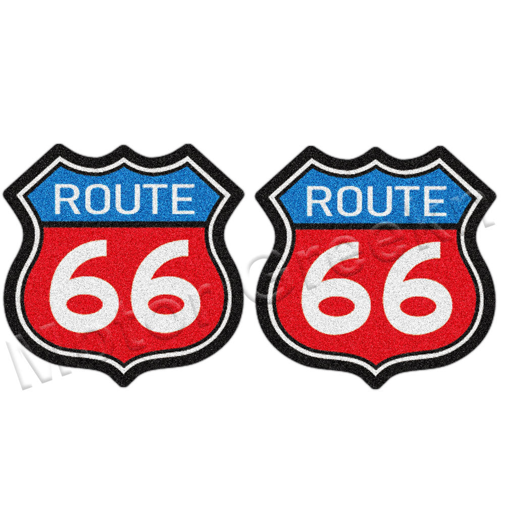 Retro Motorcycle Sticker – Waterproof Matte Route 66 Decal | Durable USA Road Trip Decor | Car, Laptop, Bike Vibes