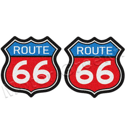 Retro Motorcycle Sticker – Waterproof Matte Route 66 Decal | Durable USA Road Trip Decor | Car, Laptop, Bike Vibes