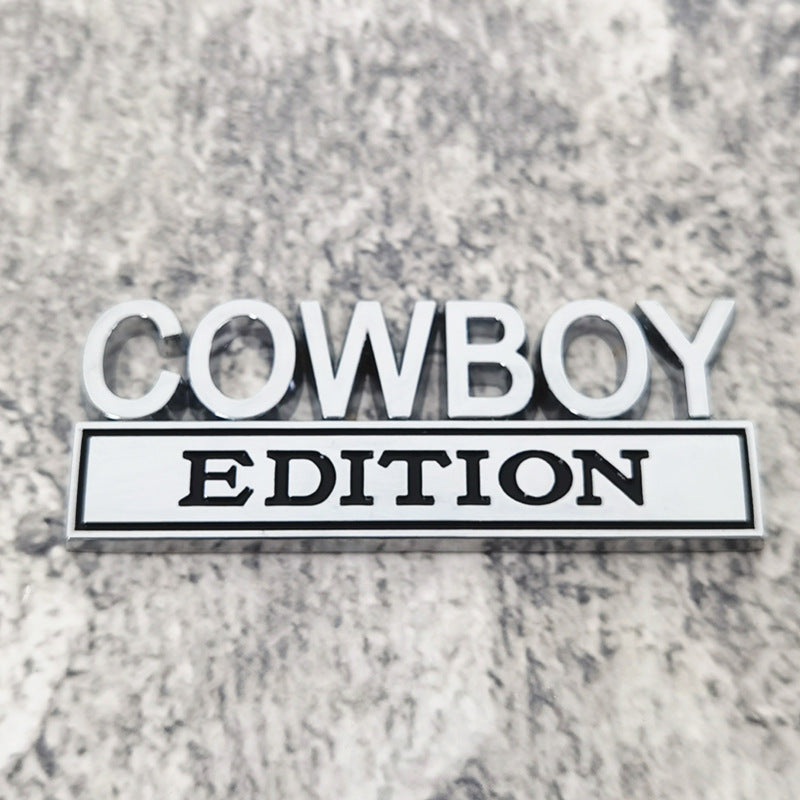 3D Metal Cowboy Car Emblem Badge | Universal Truck Tailgate Fender Decal | Western Style Auto Accessories