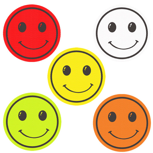 Reflective Car Decal Sticker – Cute Smiley Design | Glow-in-the-Dark Safety Alert for Vehicle Window & Body | Fun & Unique Auto Decor