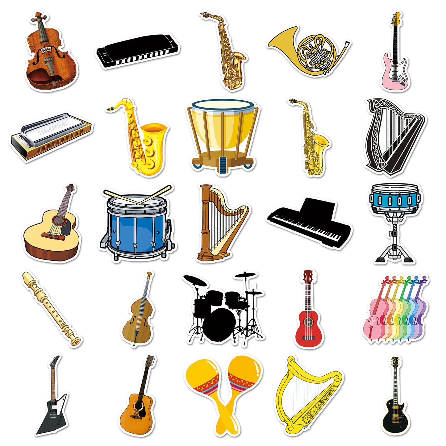 50 Pcs Graffiti Stickers for Instruments | DIY Skateboard, Phone Case, Luggage Stickers | Waterproof Cartoon Design | Creative Journal Decor Must-Have