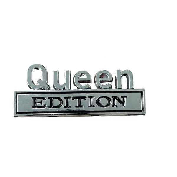 Queen Edition Metal Car Badge Emblem – Luxury Fender Sticker for Cars, Auto Body Decoration, Adhesive Metal Decal