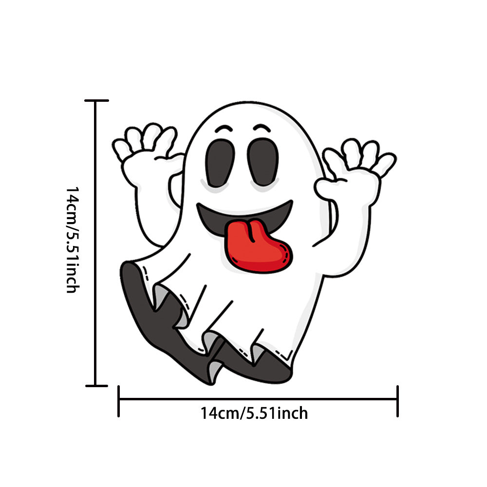 Halloween Car Stickers Ghost Witch PVC Decals – Self-Adhesive, Waterproof, Unique Decoration for Spooky Holiday Vibes