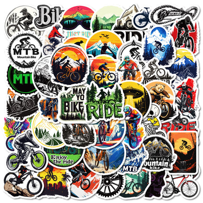 50PCS Outdoor Cycling Stickers Pack – Waterproof Durable Bike Decals for Helmets, Bottles & Gear
