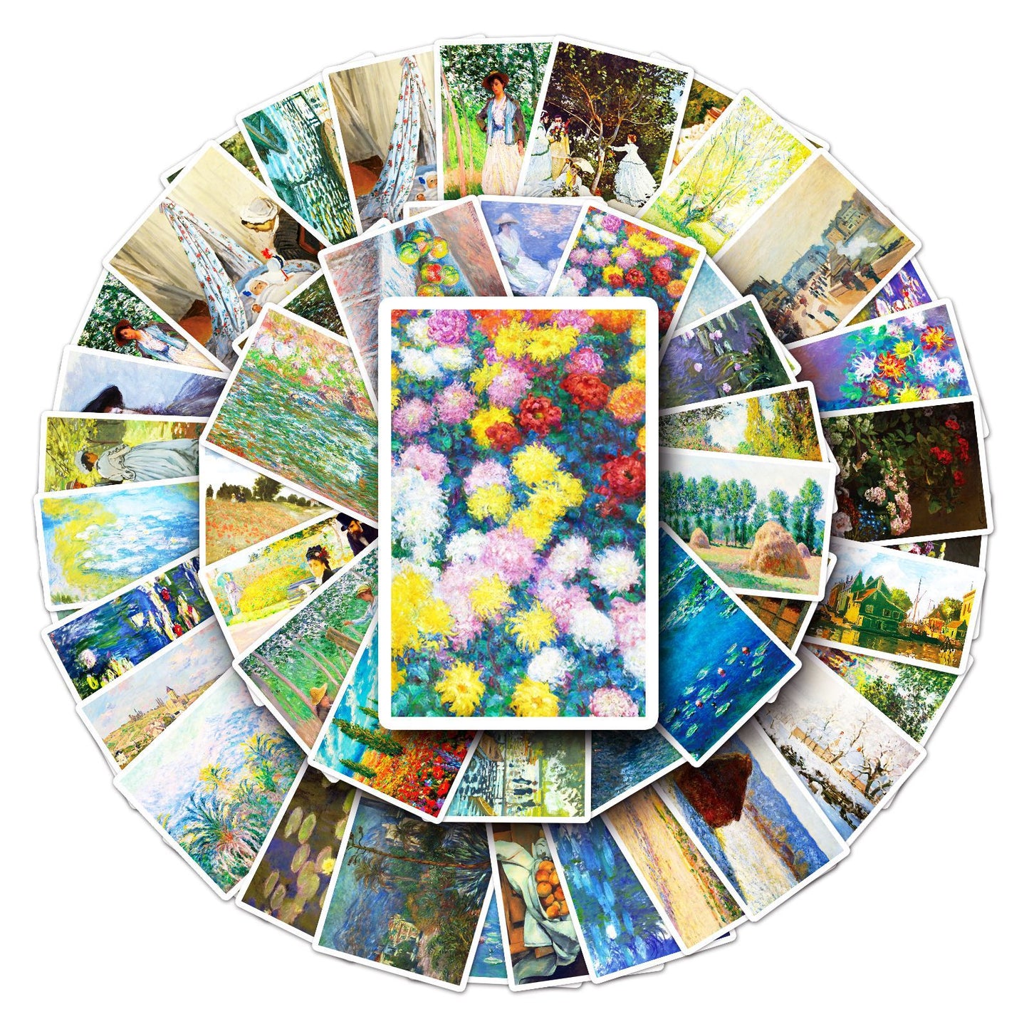 50PCS Monet-Inspired Art Stickers – DIY Aesthetic Decor for Phone Cases & Luggage, Trendy Graffiti to Express Your Creativity!