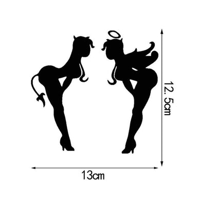 Car Sticker Angel Demon Cartoon Scratch Cover Unique Bumper Window Decor Cute Cool Vinyl Decal