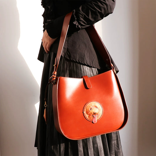 Genuine Leather Saddle Bag – Handmade Vintage Crossbody for Women, Luxury Gift-Ready