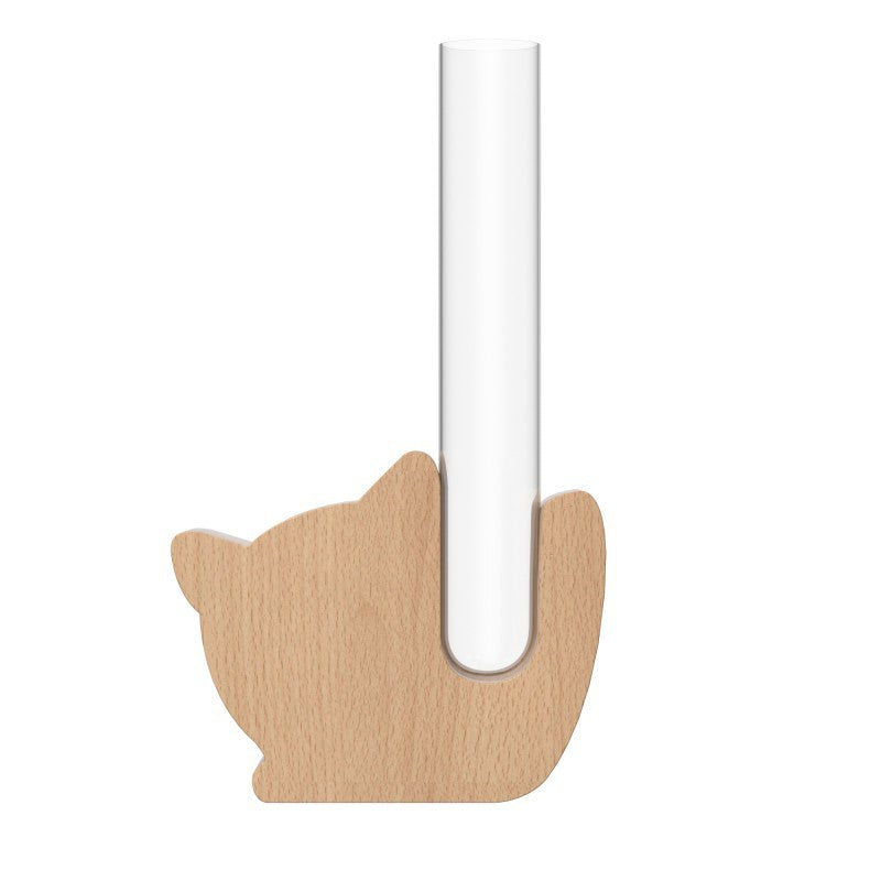 Wooden Fridge Magnet Vase | Magnetic Test Tube Design + Wall Hanging Hydroponics | Creative Home Decor | Aesthetic Ins-style Mini Vase for Plant Lovers
