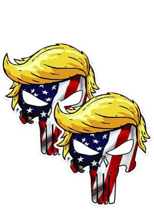 Car Decal – Skull with USA Flag | Weather‑Resistant, Unique Style, Bold Statement