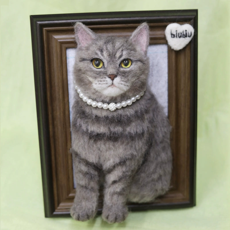 Custom Felted Pet Doll Photo Frames | Realistic Cat Dog Keepsake | DIY Memorial Frame Gift | Handmade with Love