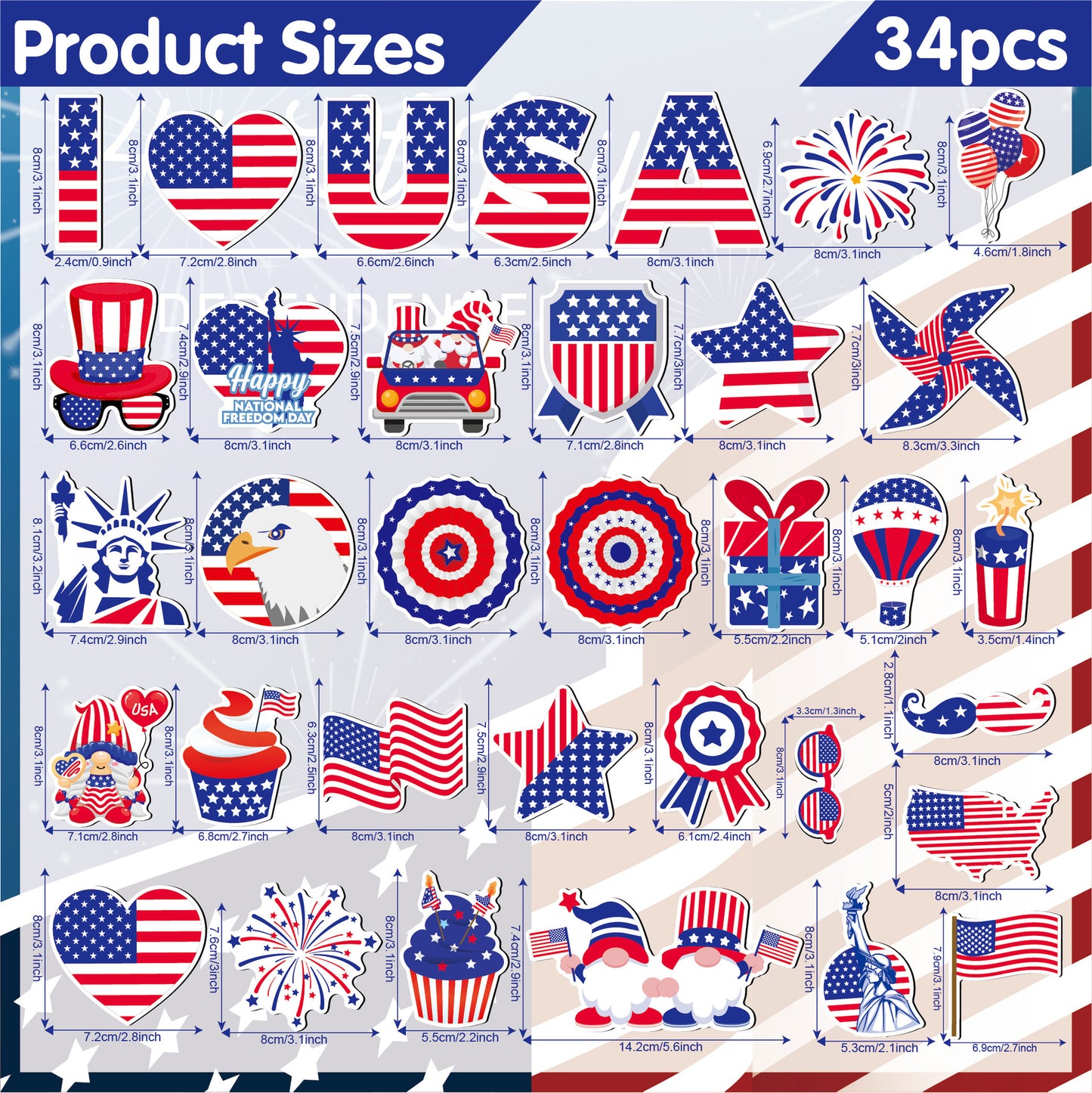 🎉 Holiday Magnetic Stickers – Patriotic & Spooky Designs | Easy DIY Decor for Fridge & Garage