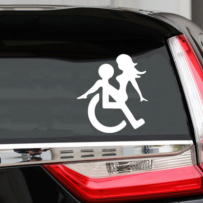 Car Sticker Handicap Sign Wheelchair Symbol – Funny Auto Window & Bumper Decal for Humor & Attention