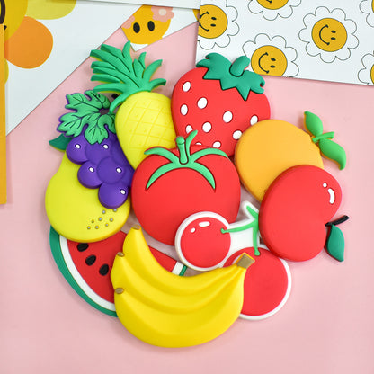 Cute Fruit Cartoon Fridge Magnets – PVC Soft Rubber Educational Magnetic Stickers for Kids