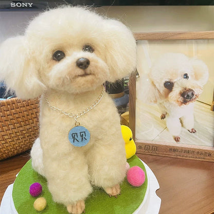 Custom Wool Felt Pet Memorial Sculpture – Realistic Pup Portrait + Hand‑crafted 3D Detail – Heartwarming Gift