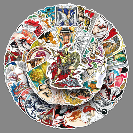 Greek Mythology Sticker Pack – Vintage Graffiti Style, Personalized Decoration, Evoke Mythical Emotions