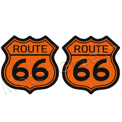 Retro Motorcycle Sticker – Waterproof Matte Route 66 Decal | Durable USA Road Trip Decor | Car, Laptop, Bike Vibes