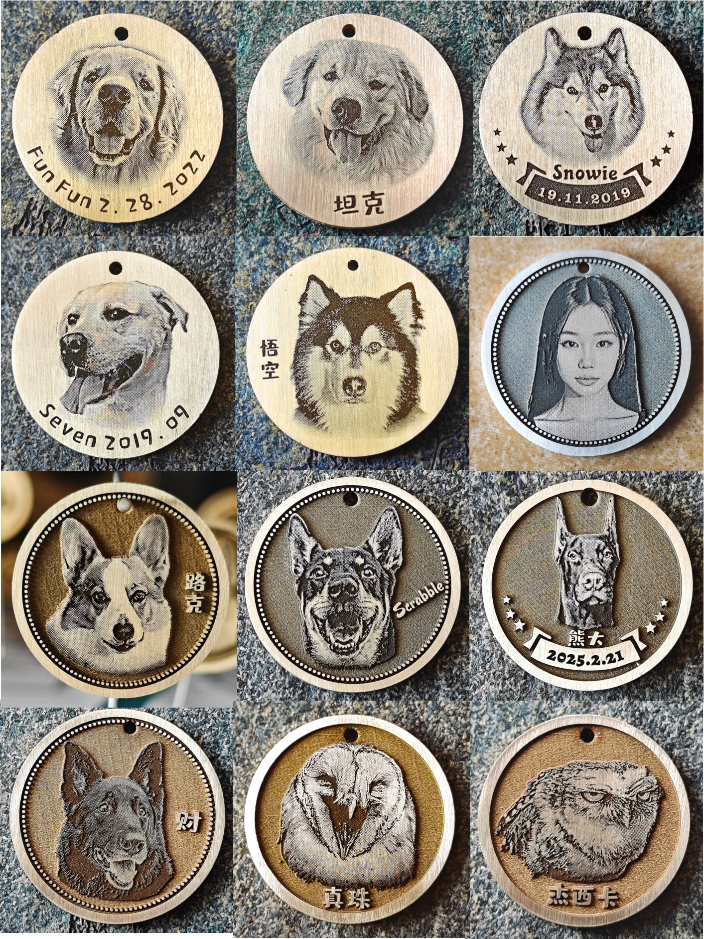 Custom Pet Photo Keychain | Lost‑Prevention Engraved Pet Tag | Personalized Memorial Gift for Cat & Dog Lover