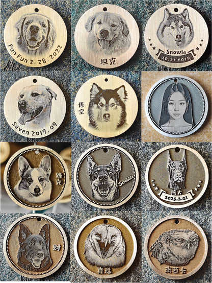 Custom Pet Photo Keychain | Lost‑Prevention Engraved Pet Tag | Personalized Memorial Gift for Cat & Dog Lover