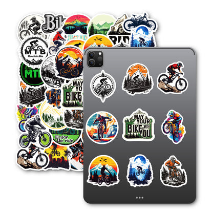 50PCS Outdoor Cycling Stickers Pack – Waterproof Durable Bike Decals for Helmets, Bottles & Gear