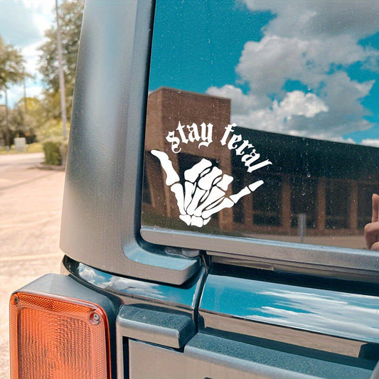 Funny Reflective Car Sticker - Skeleton Finger Design, Personalized Decoration to Turn Heads