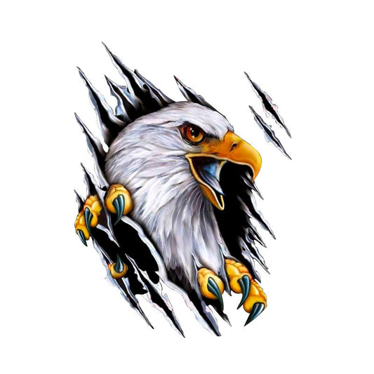 3D Eagle Scratch Car Sticker – Realistic Tear Design, Scratch Cover & Cool Personalized Car Decal