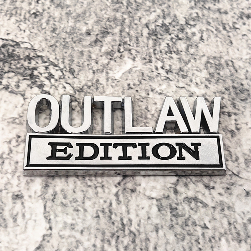 OUTLAW Edition Metal Car Badge – 3D Aluminum Emblem Sticker for Fender Trunk Hood Auto Decoration