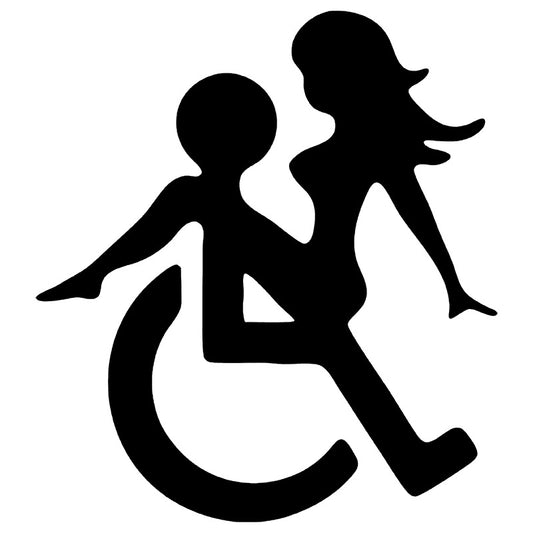 Car Sticker Handicap Sign Wheelchair Symbol – Funny Auto Window & Bumper Decal for Humor & Attention