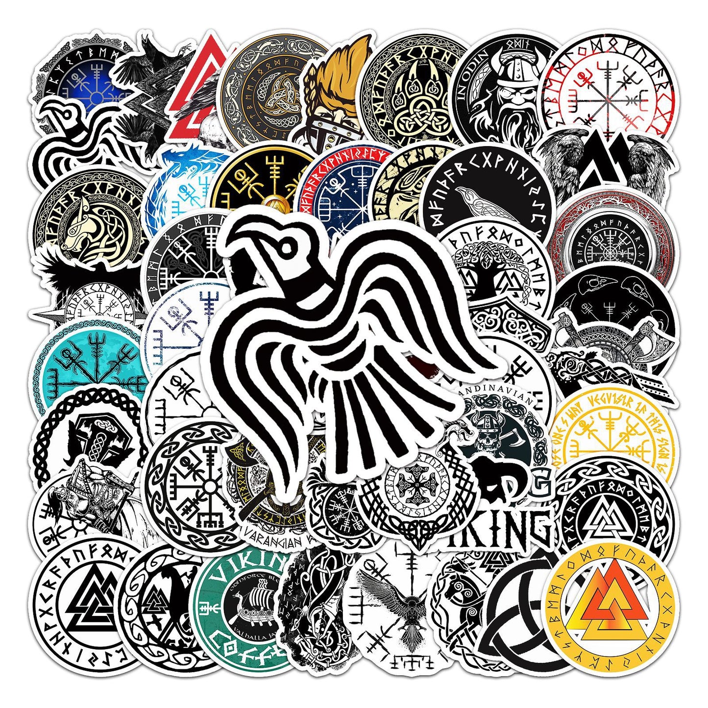 50pcs Viking Pirate Graffiti Stickers | Waterproof & Durable | Ideal for Laptops, Skateboards, Luggage | Express Your Unique Style