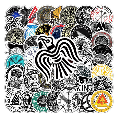 50pcs Viking Pirate Graffiti Stickers | Waterproof & Durable | Ideal for Laptops, Skateboards, Luggage | Express Your Unique Style