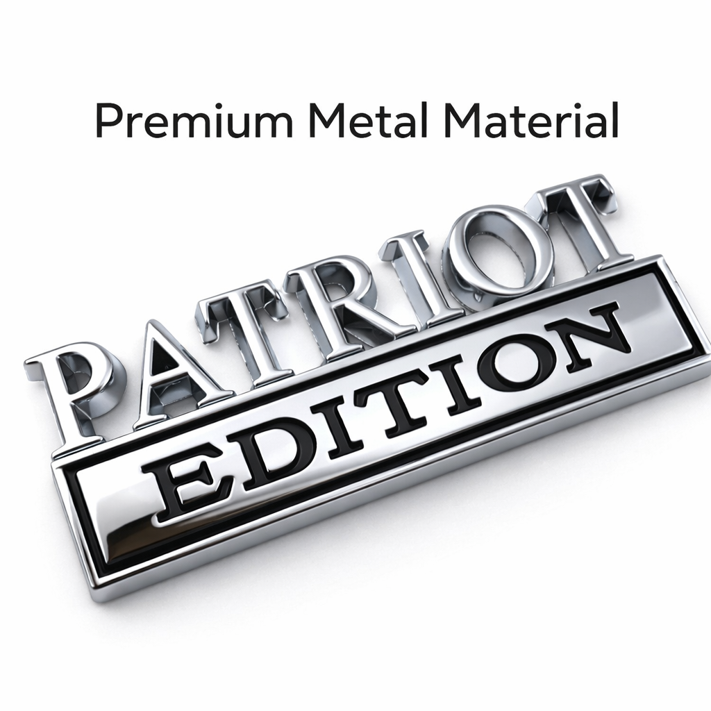 3D Metal Patriot Edition Car Badge | Universal Fender Emblem Sticker for Jeep Trucks SUVs | Weatherproof Auto Decal