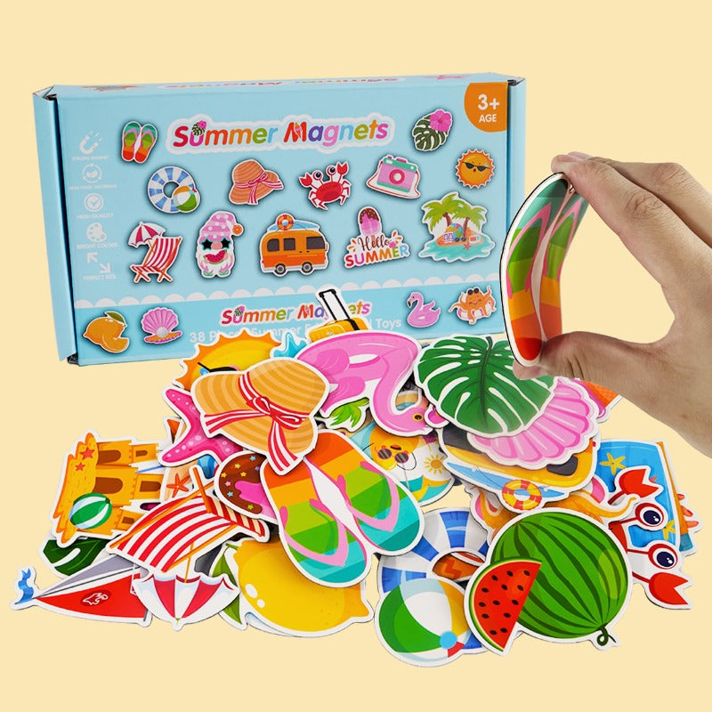 Magnetic Stickers for Refrigerator - 38PCS Tropical Summer Theme (Flamingo/Hawaii) - Waterproof DIY Decals for Car, Yacht, Door - Cute Home Office Decor Gifts