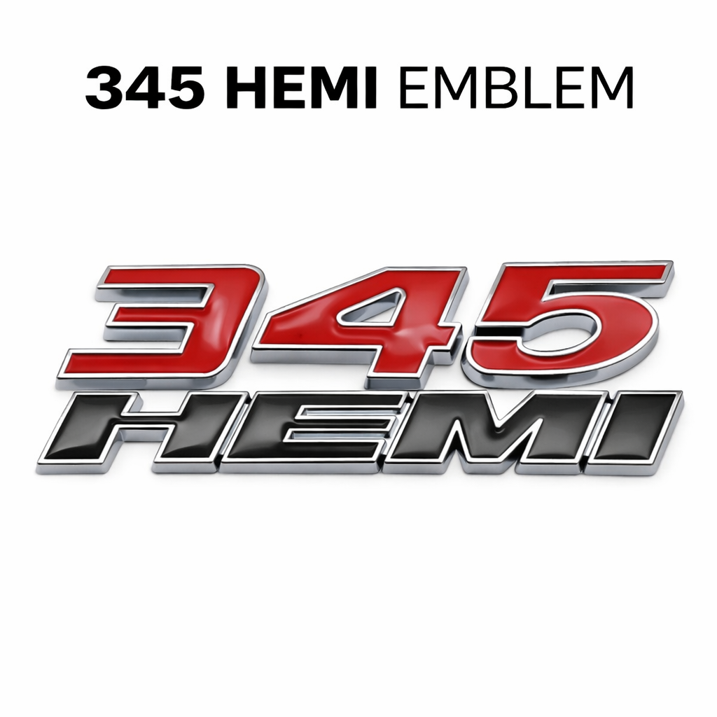 345 HEMI Metal Car Badge for RAM 1500 2500 | Dodge Engine Emblem Decal | Truck Fender Sticker