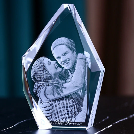 Custom Crystal Photo Keepsake – Personalized Wedding & New Year Anniversary Gift | Unique, Emotional Memory Engraving