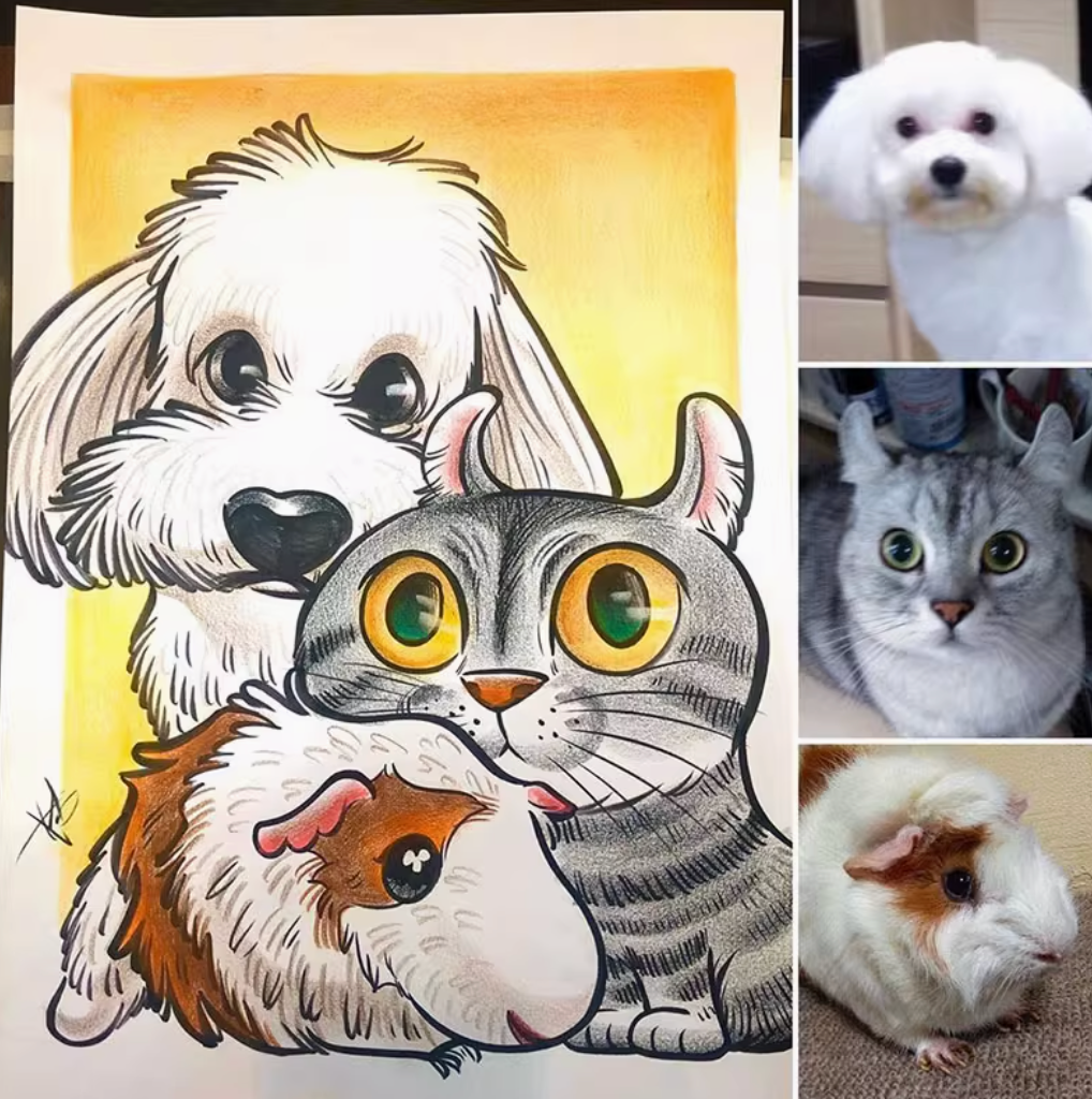 Custom Cartoon Portrait Drawing – Hand-Drawn Funny Caricature from Photo – Personalized Gift for Friends, Teachers, or Colleagues