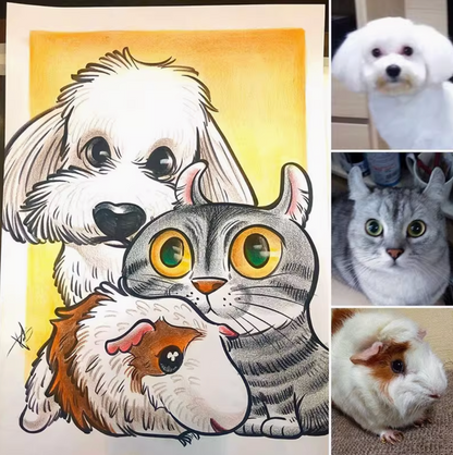 Custom Cartoon Portrait Drawing – Hand-Drawn Funny Caricature from Photo – Personalized Gift for Friends, Teachers, or Colleagues