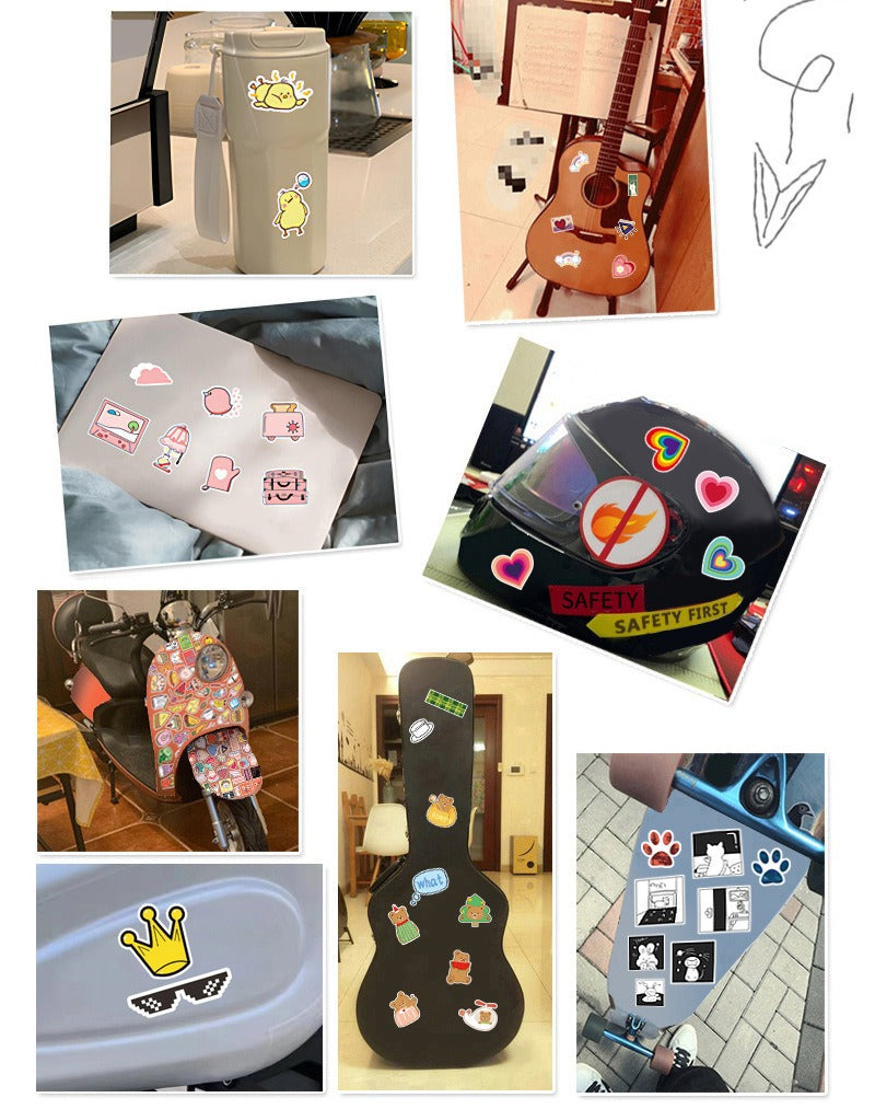 DIY Stickers - 50PCS Motivational Quote Decals for Water Bottles & Luggage, Waterproof & Unique Doodle Art, Inspirational Gift (Trending on TikTok)