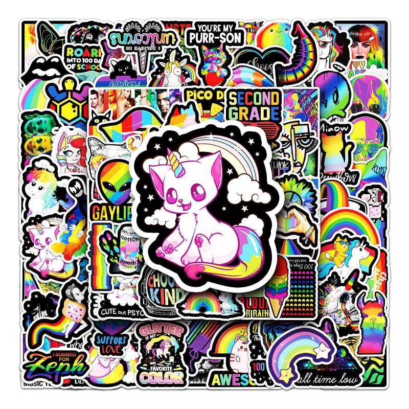 100PCS Colorful Graffiti Stickers Pack – Waterproof & Durable, Perfect for Luggage, Laptop, Phone, Car – Trendy Aesthetic Must-Have