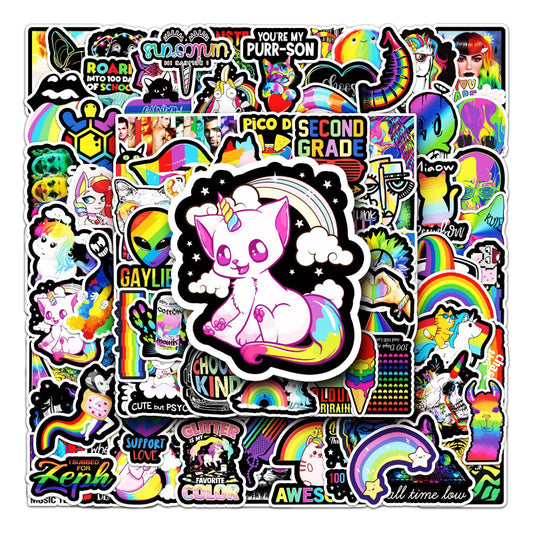 100PCS Colorful Graffiti Stickers Pack – Waterproof & Durable, Perfect for Luggage, Laptop, Phone, Car – Trendy Aesthetic Must-Have