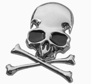 3D Skull Car Emblem Sticker Set – Alloy Ghost Head Badge, Waterproof Durable, Halloween Cool Decoration for Cars