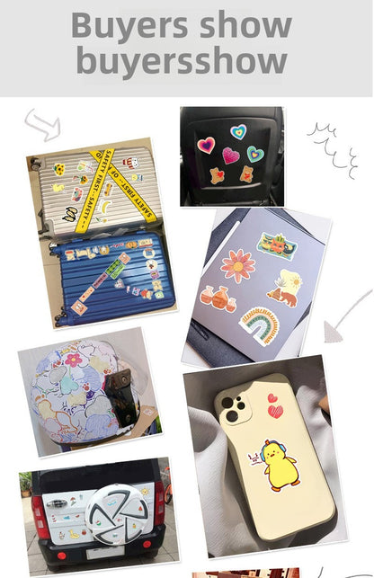 DIY Stickers - 50PCS Motivational Quote Decals for Water Bottles & Luggage, Waterproof & Unique Doodle Art, Inspirational Gift (Trending on TikTok)