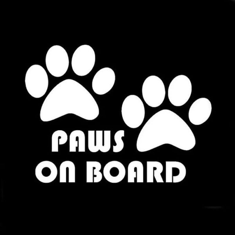 Car Sticker + Pet Safety Sign + Cute Paw Print Design + Show Your Love for Dogs Cats