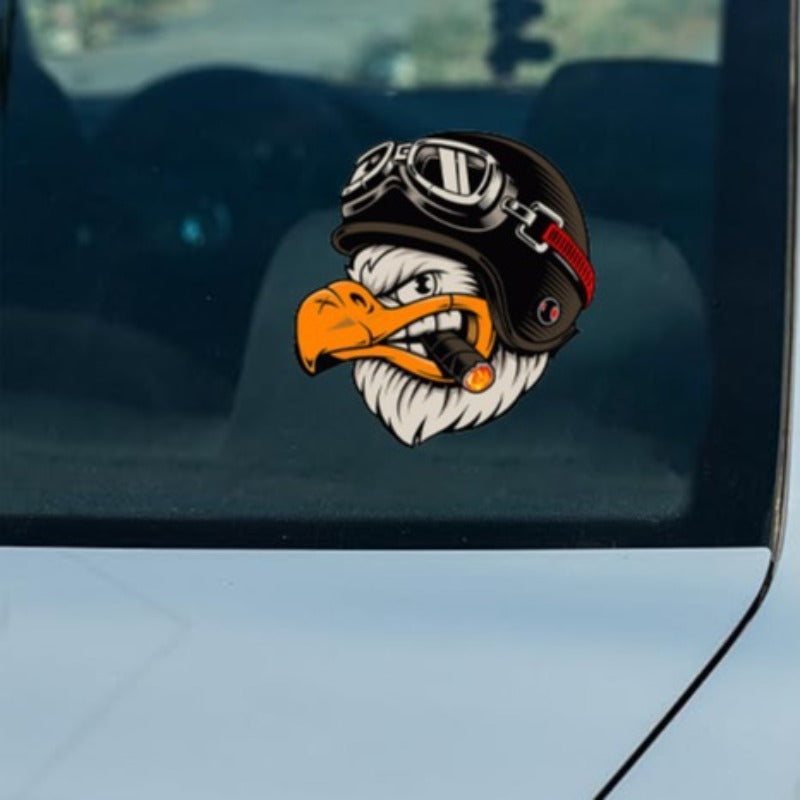 Eagle Smoking Car Sticker – Scratch Cover & Cool Custom Decal for Cars & E-Bikes, Street Style Must-Have