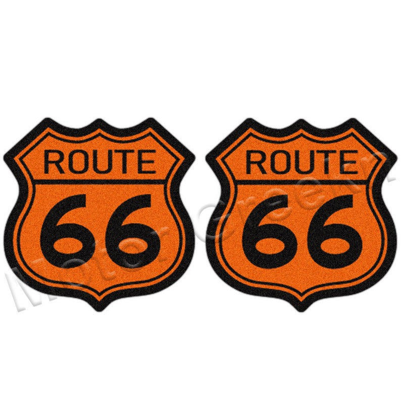 Retro Motorcycle Sticker – Waterproof Matte Route 66 Decal | Durable USA Road Trip Decor | Car, Laptop, Bike Vibes