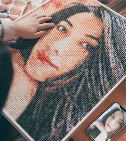 Rose Nail Art Portrait – Custom Handmade Photo Puzzle, Unique Valentine's Gift